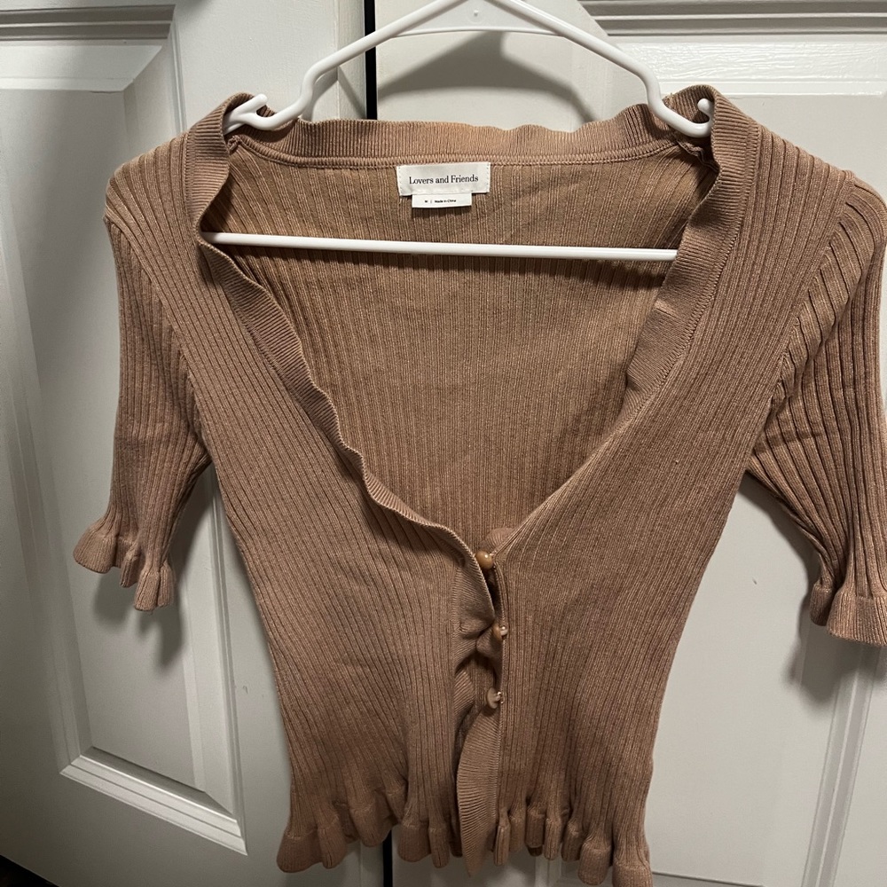 Lovers and Friends Tan ruffle sweater
